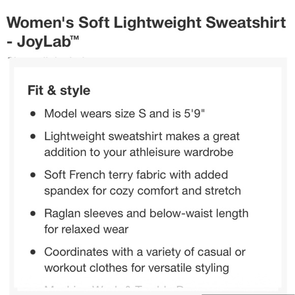 JoyLab French Terry Crewneck - Picture 4 of 4